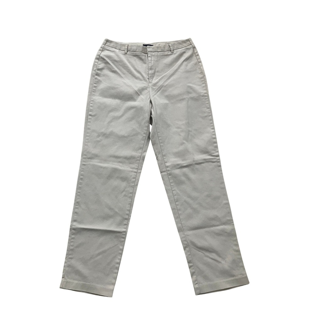 Dockers Stretch Chino Pants Womens 12 Medium Beige Khaki Straight Leg Flat Front